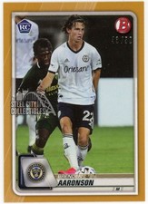 Brenden Aaronson 2020 Bowman MLS Gold Rookie Card #7 /50. rookie card picture