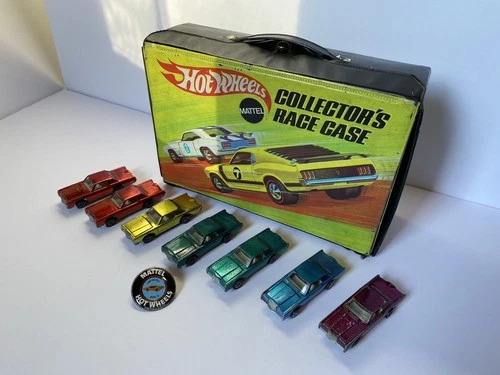 Vintage Lot 7 Redline Hot Wheels Custom Continental Mark III Cars Rainbow & Case