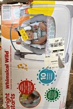Bright Starts Whimsical Wild Portable Infant Baby Swing Gray White Green