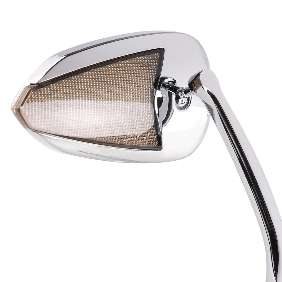 VAWiK - mirrors FLASH OVAL chrome aluminum LED fits Harley ELECTRA GLIDE - Imagem 3 de 4