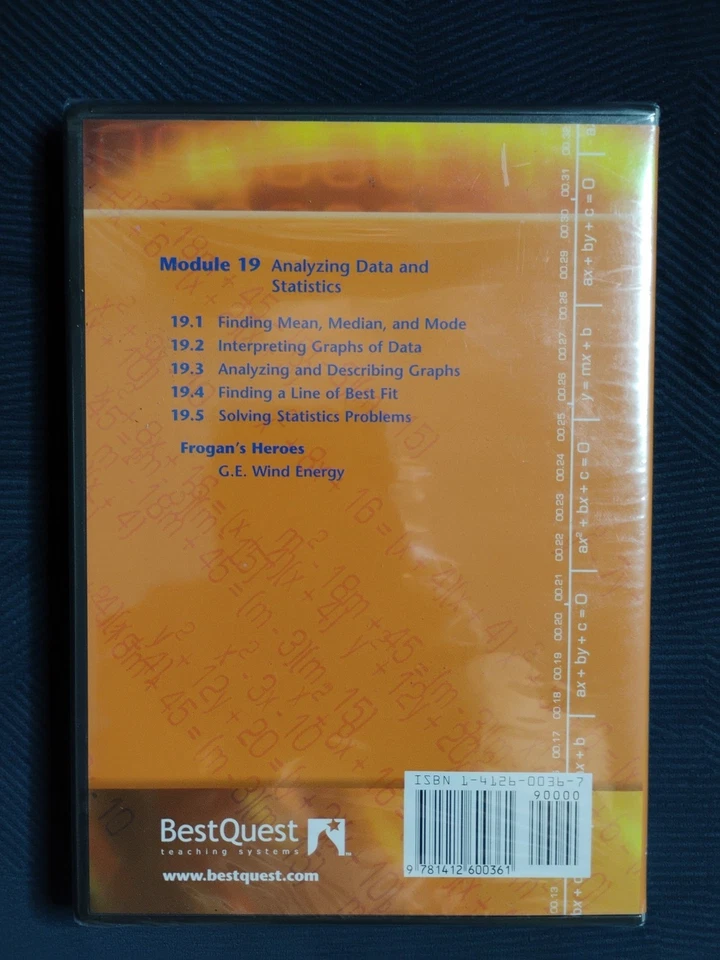 ALGEBRA'SCOOL: Unit F Data Analysis, Probability, Statistics DVD - Sealed & HTF! - Image 2 of 4