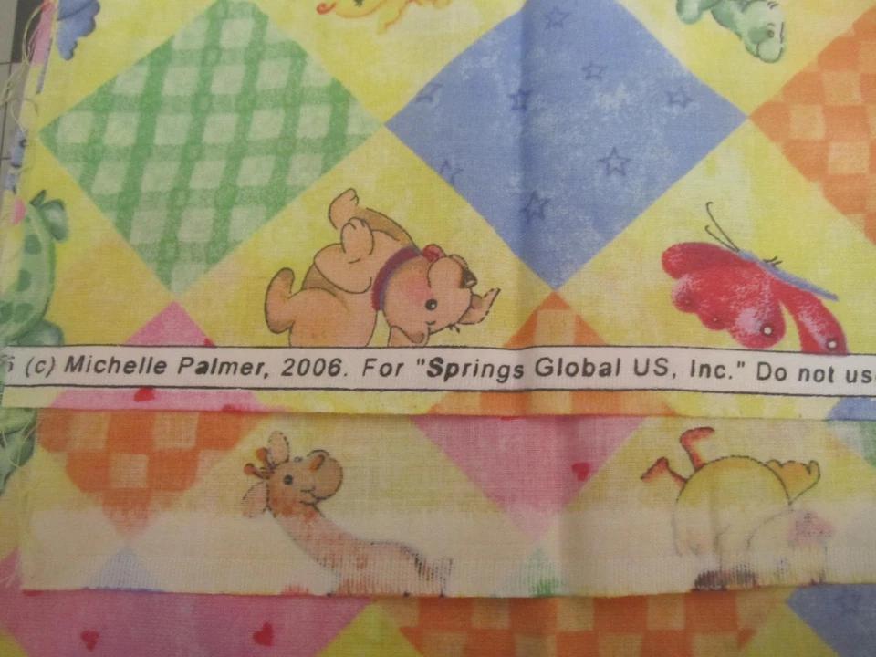 Springs Creative  Michelle Palmer 2006 Cotton Fabric Squares Animals 14"x 44" - Image 2 of 4