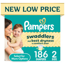 Pampers Swaddlers Baby Diapers Size 2, 186 Count