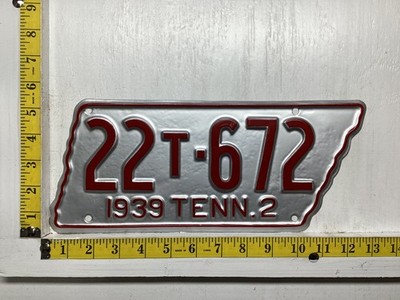 1939 Tennessee License Plate 