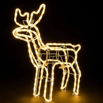 HONGU Renna Luminosa Di Babbo Natale Led per Esterno Cervo Natale Bianco Caldo