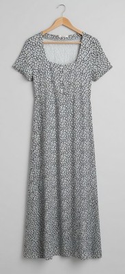 American Vintage langes Kleid neu - Blumenmuster schwarz-weiß 