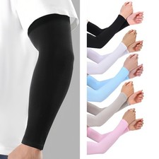5 Pairs Cooling Arm Sleeves Cover UV Sun Protection Sports Outdoor For Men Women