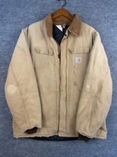 Vintage 80s Carhartt Artic Jacket C0196 Brn Sz XL Tall Quilt Lined Made In USA