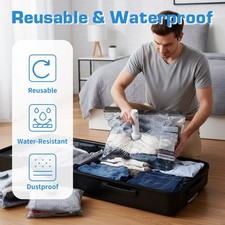 15 Pack Vacuum Storage Bags with Rechargeable Pump 3 Sizes for Clothing Travel