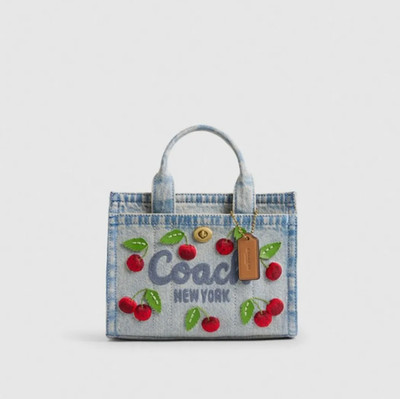 Coach Cargo-Einkaufstasche 20 mit Kirsch-Stickerei CDY91 B4/EI / 100 % authen...