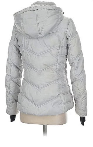 Women’s Nautica Silver Puffer Jacket Coat Water Resistant Size Large NWT - Picture 6 of 10