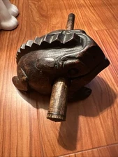 #A15 Wood Frog Guiro Rasp Percussion Musical Instrument Tone Block Wooden