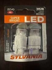 Sylvania 3157 Zevo Led Red Bulbs Bright Stop Tail Signal Lights 2pk