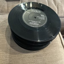 40 x 7” Black Singles Vinyl Records for Crafting Crafts Upcycling Full Centres