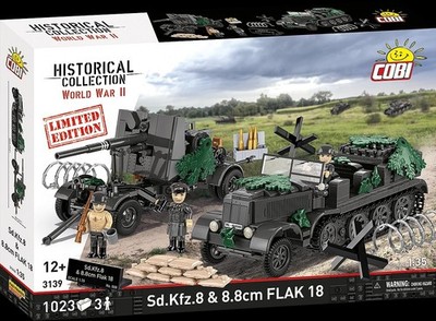 COBI 3139  Sd.Kfz.8  &  8.8 cm Flak 18  LIMITED EDITION