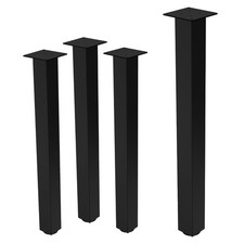 Set 4 gambe per mobili I-Design 90 cm regolabili nero lucido profilo 8x8 cm