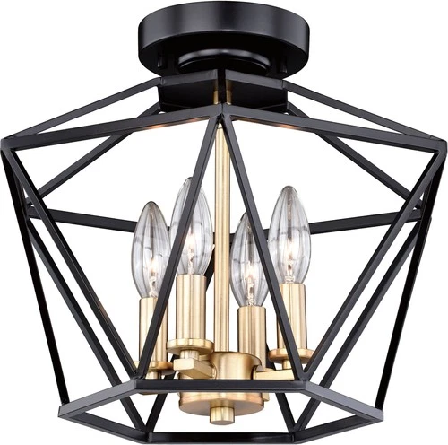 Vaxcel Lighting C0174 Turin 4 Light 14-1/2"W Semi-Flush Ceiling - MultiColor - Picture 1 of 9