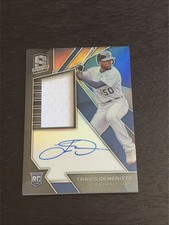 2020 Panini - Spectra Travis Demeritte Patch On-Card Auto /199 Tigers RC Rookie. rookie card picture