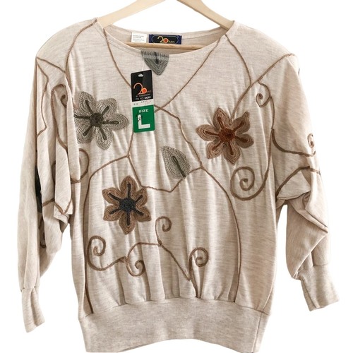 Vintage Floral Sweater Embroidered Long Sleeve Sweater