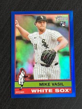 2025 Topps Heritage High Number Mike Vasil #d /150 Chrome Blue White Sox RC #507