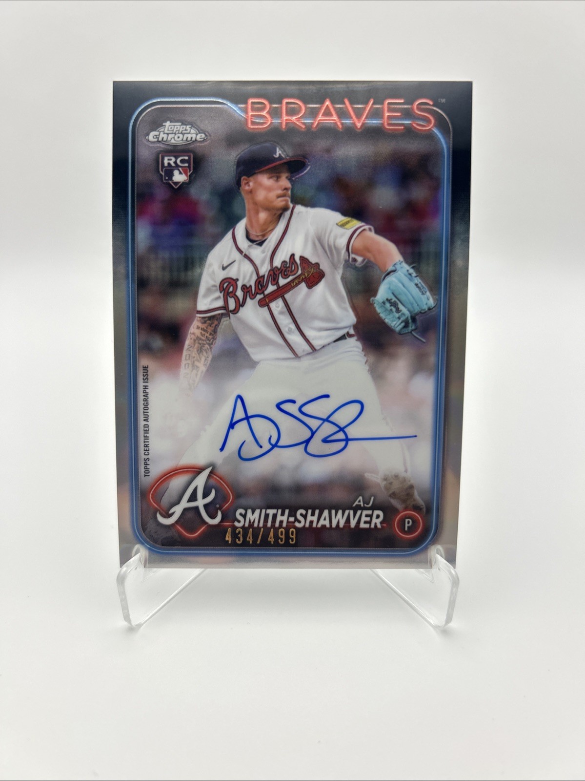 2024 Topps Chrome - Rookie Autographs AJ Smith-Shawver #RA-AJS  /499 (AU, RC)
