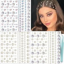 Self-Adhesive Face Gems NOOEPC Rhinestone Pearl Stickers Hair Eye Body Nail