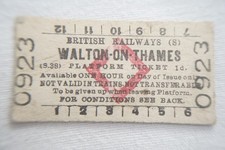 Walton On Thames Platform Railway Train British Rail Ticket