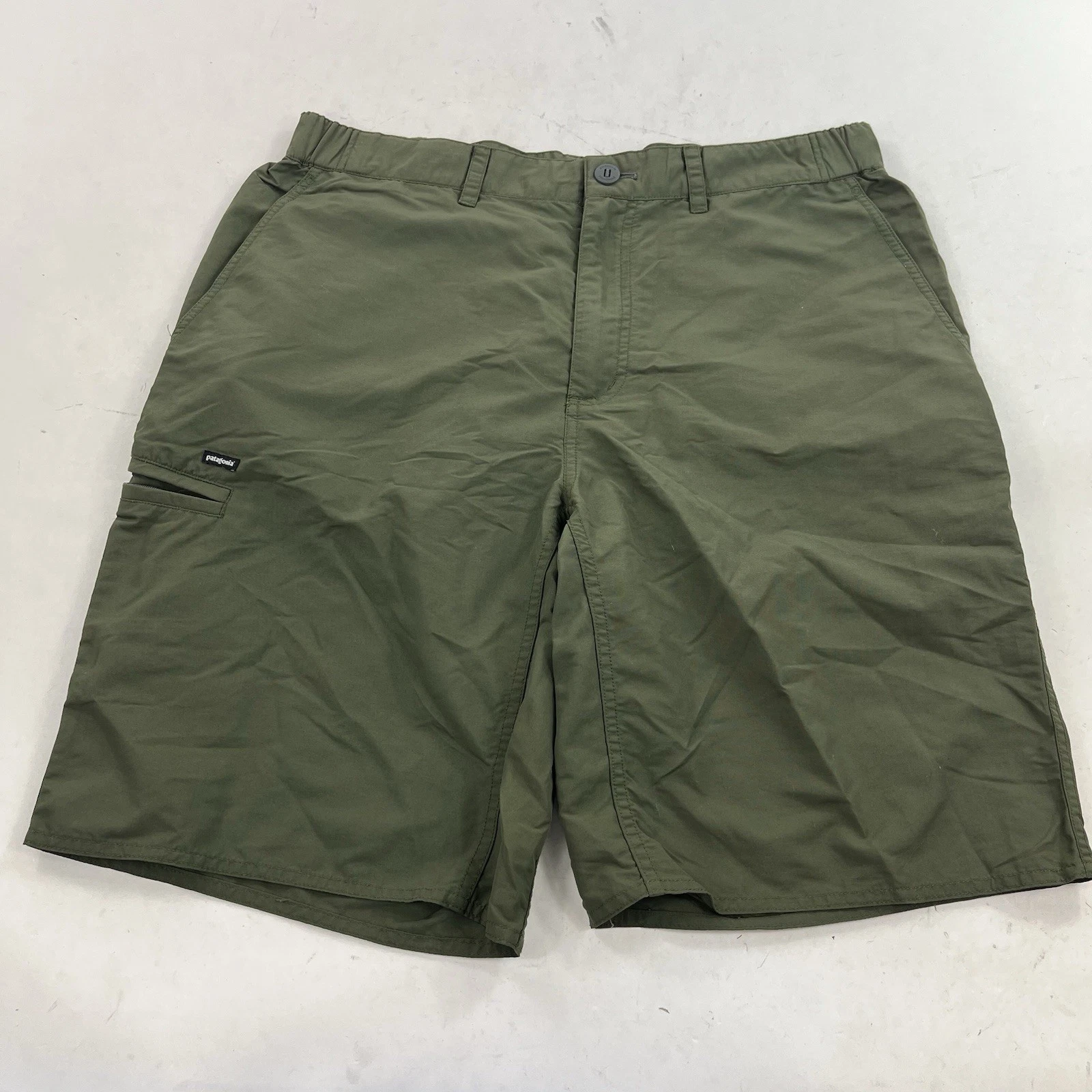 Patagonia Guidewater II Shorts #82111 Fly Fishing Green Nylon 10" Sz LARGE