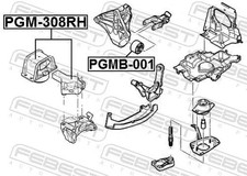 Engine mount Right Rear PGMB-001 FEBEST for PEUGEOT CITROËN
