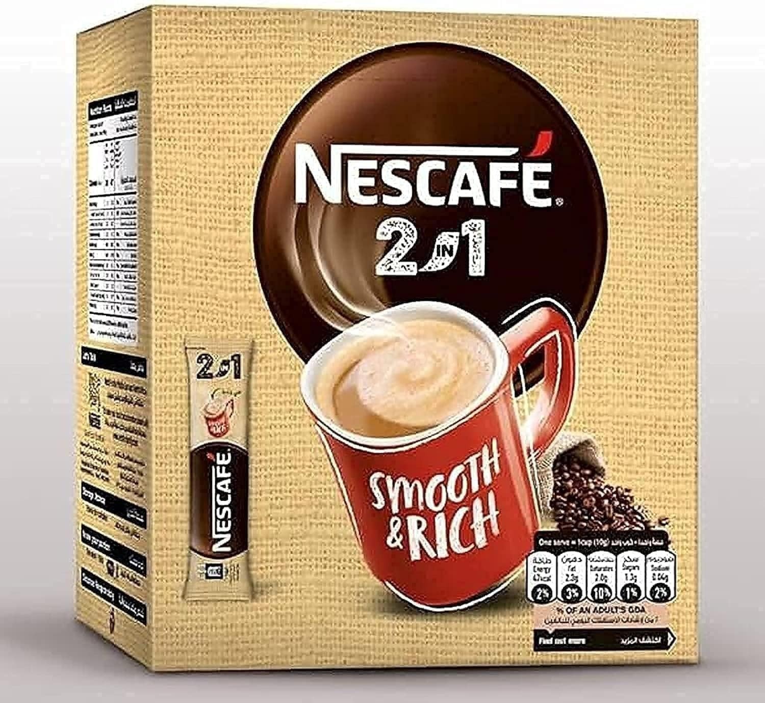 Nescaf&eacute; 2 in 1 SUGAR-FREE Sticks instant coffee Pack of 24 