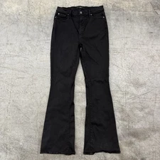 7 For All Mankind Slim Illusion High Waist Ali Luxe Black Flare Jeans Size 28