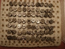 Lot #14: 1901-1969 ROUND RAILROAD AND POLE DATE NAILS &ndash; Number & Letter-total 70