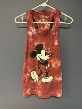 Disney Mickey Mouse Burgundy Tie Dye Racerback Tank Top Youth M 7-9