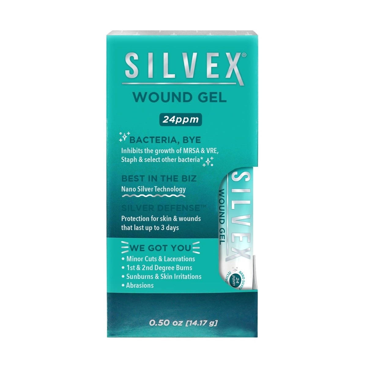 Silvex Wound Gel with 24 ppm Nano Silver Technology, Antimicrobial