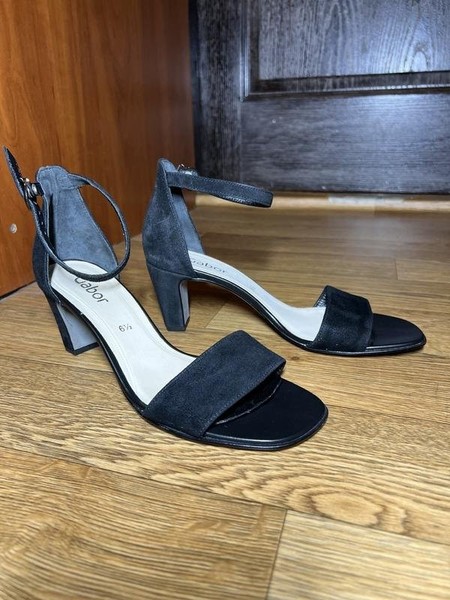 Women Gabor Heels Black Suede 40.5 #7TJL