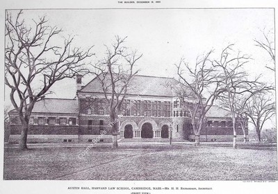 1885 : AUSTIN HALL, HARVARD LAW SCHOOL, CAMBRIDGE. H. H. RICHARDSON, ARCHITECT.