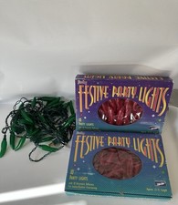Chili Pepper String Lights 3 Sets Red Green Peppers Fiesta Party Decor Vintage ￼