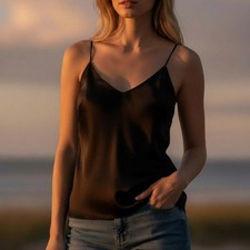 Express Black Adjustable Strap V-Neck Camisole Tank Top Women's Size S