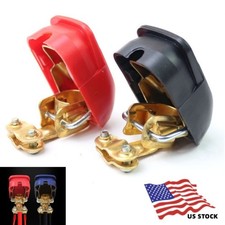2 x Car Battery Terminal Connector Clamp Quick Release Disconnect Top Post Cover