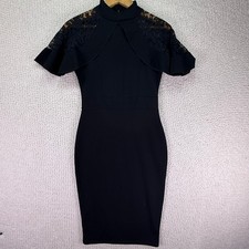 Quiz NWT Black High Neck Bodycon Dress Cocktail Party Size 4