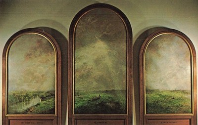 The Twenty-Third Psalm Triptych by George Inness Jr. 1922 Postcard