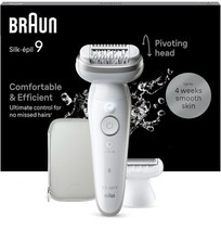Braun Silk-epil 9 9-041 Epilatore Wet&amp;Dry, Senza Fili, Bianco, B-Ware, Batteria