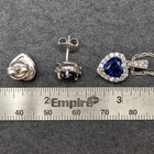 HNJ Heart Shape Blue & White Sapphire 925 Silver Necklace and Earring Set by PAJ — photo 4
