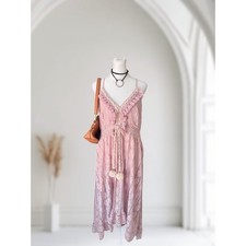 Cupshe Lace Tassel Hi-Low Midi Dress Size S