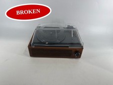 BROKEN SeasonLife R608 Vinyl Record Player Turntable 3-Speed Bluetooth Brown