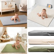 Leather Baby Play Mat 50x50x1.2" Thick Foam Cushion for Toddlers Infant Crawling