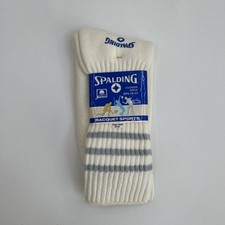 VTG Socks Spalding Crew Racquet Sports 80's 10-13 Cotton Blend Striped USA NOS