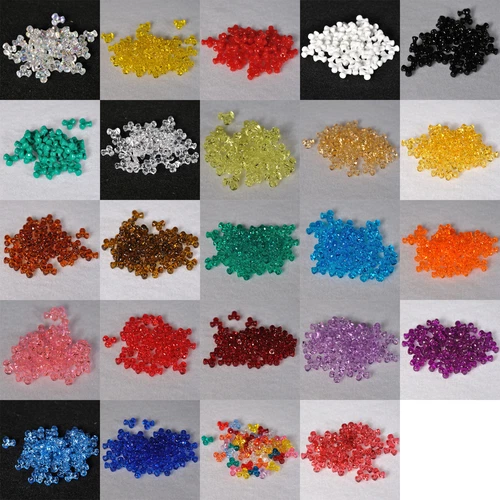 200 Pieces 11mm Tri Bead Acrylic USA Made 40060000  (Choose Color)