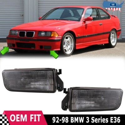 For BMW 3 Series E36 M3 1992-1998 Factory Replacement Fog Lights Smoke Lens Lamp