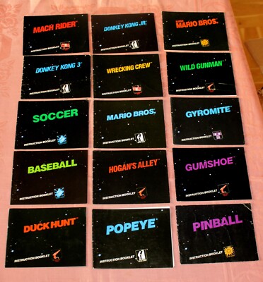 Nintendo NES - 15 BLACK BOX Instruction Manuals - 1st/2nd PRINTS - 1985 RARE VGC